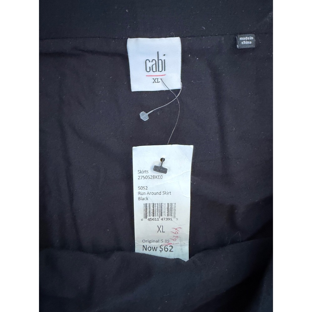 Cabi Run Around Skirt Womens‎ XL Black Draped Ruched Tulip Hem Midi 5052 - Picture 4 of 8